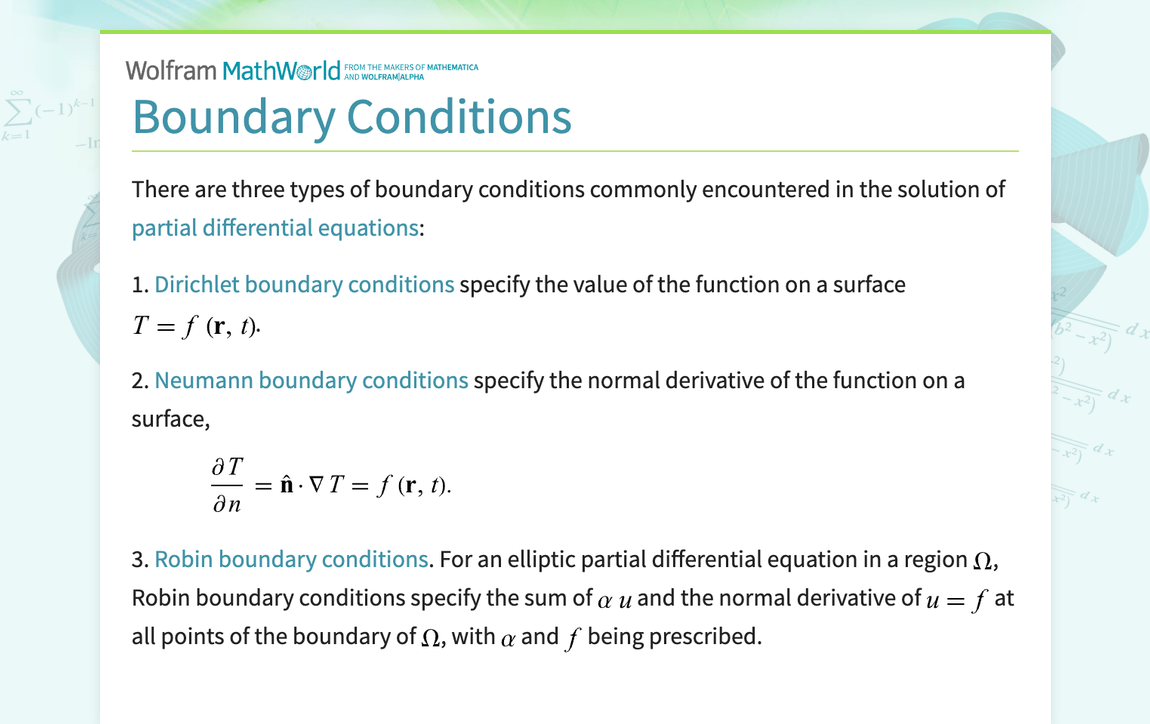 Boundary Conditions
